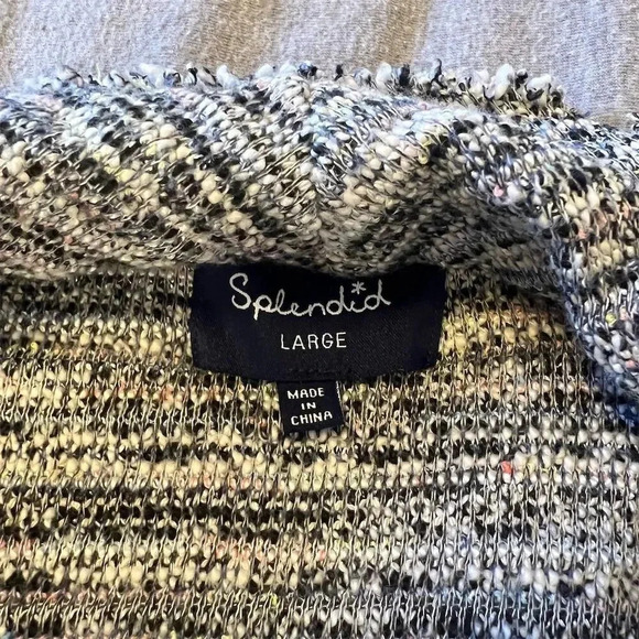 Splendid Women's Multicolor Tweed Dolman Sleeve Cardigan Sweater L - Picture 9 of 11